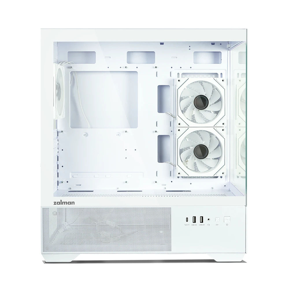 Zalman кутия Case ATX - Chronix WHITE V2 - 3 x 120 mm A-RGB, USB-C, Tempered Glass