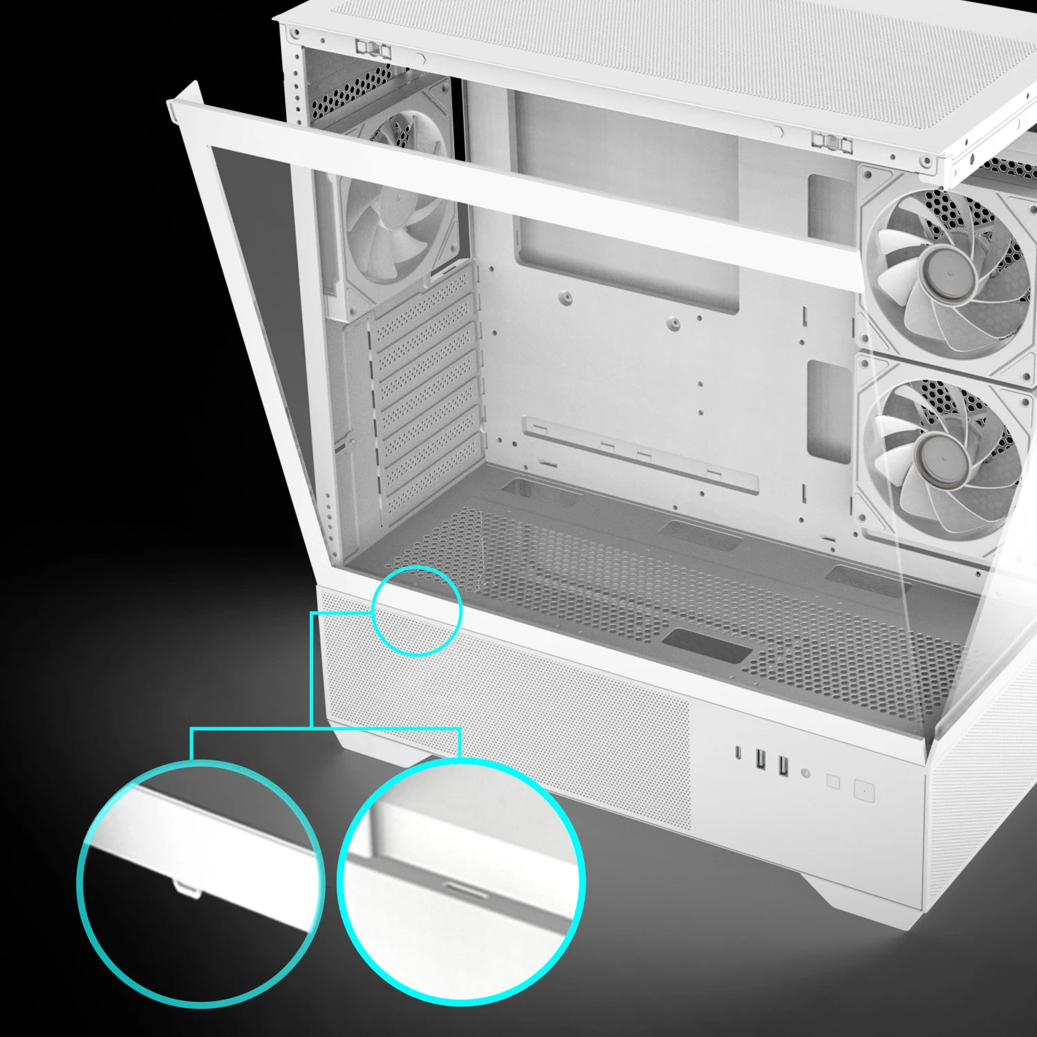 Zalman кутия Case ATX - Chronix WHITE V2 - 3 x 120 mm A-RGB, USB-C, Tempered Glass