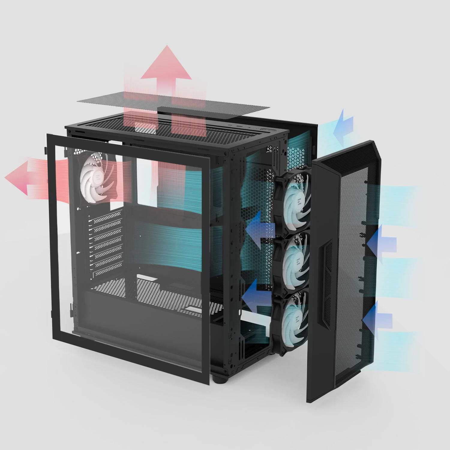 Zalman кутия Case ATX - I3 NEO V2 Black - RGB, Mesh