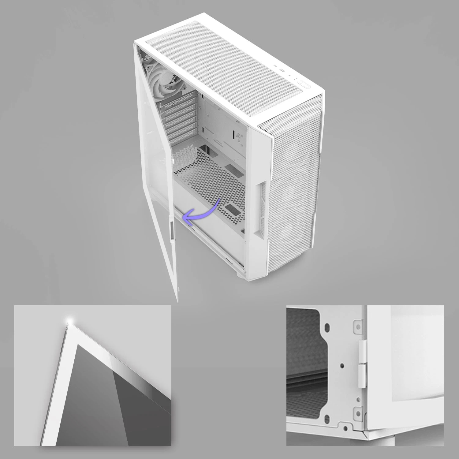 Zalman кутия Case ATX - I3 NEO V2 White - RGB, Mesh