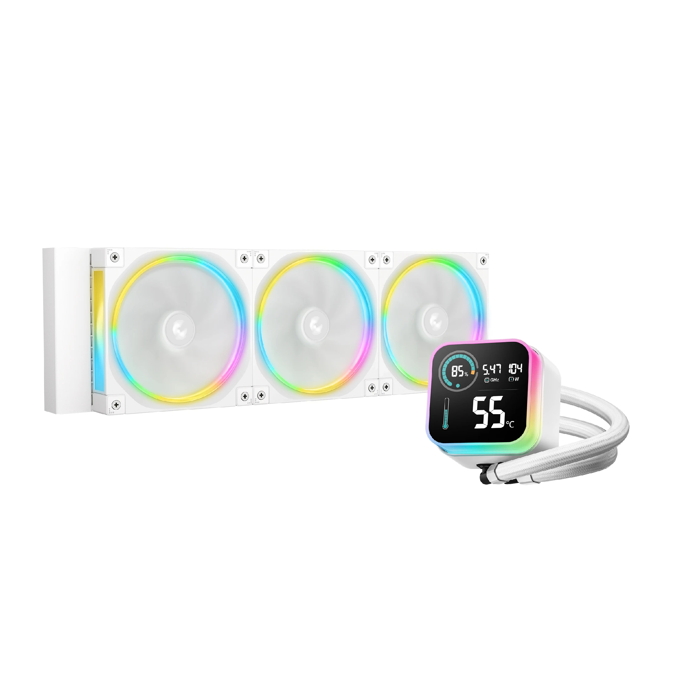 DeepCool водно охлаждане Water Cooling LQ360 ULTRA WH ARGB - LCD Screen