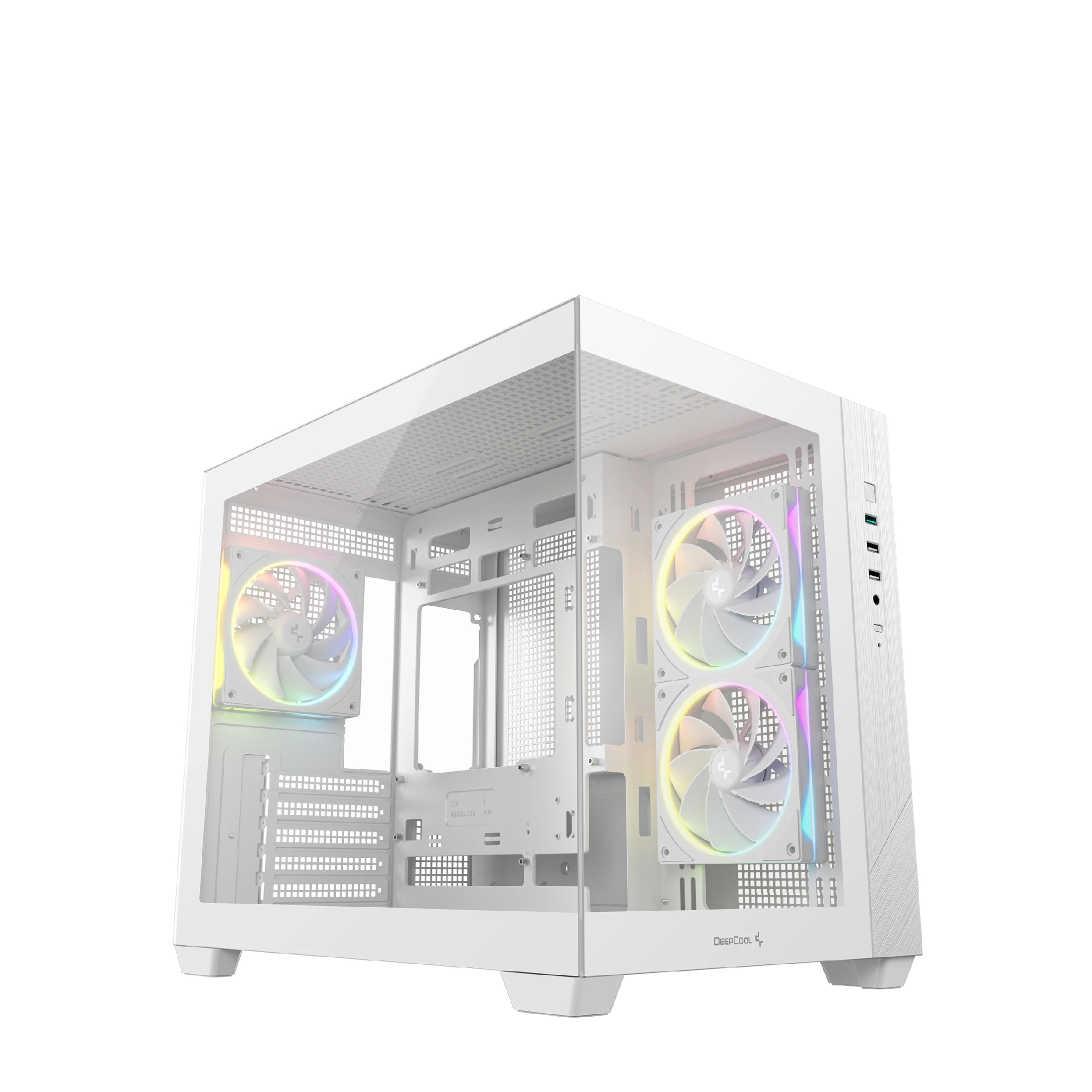 DeepCool кутия Case mATX - CG330 3F WH - 3 ARGB Fans