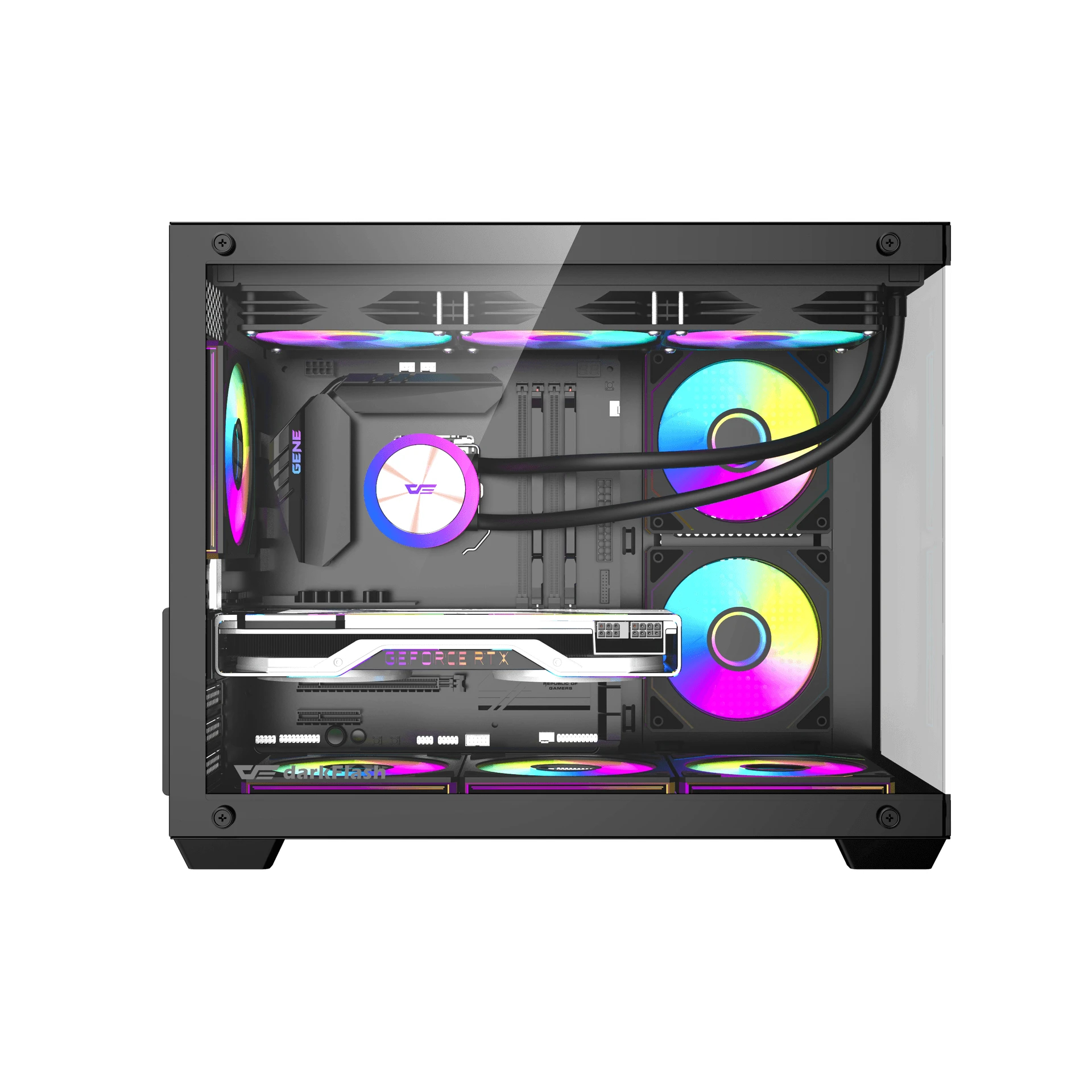 Darkflash кутия Case mATX - B275 PRO Black - 6 x 120 mm Infinity Mirror A-RGB