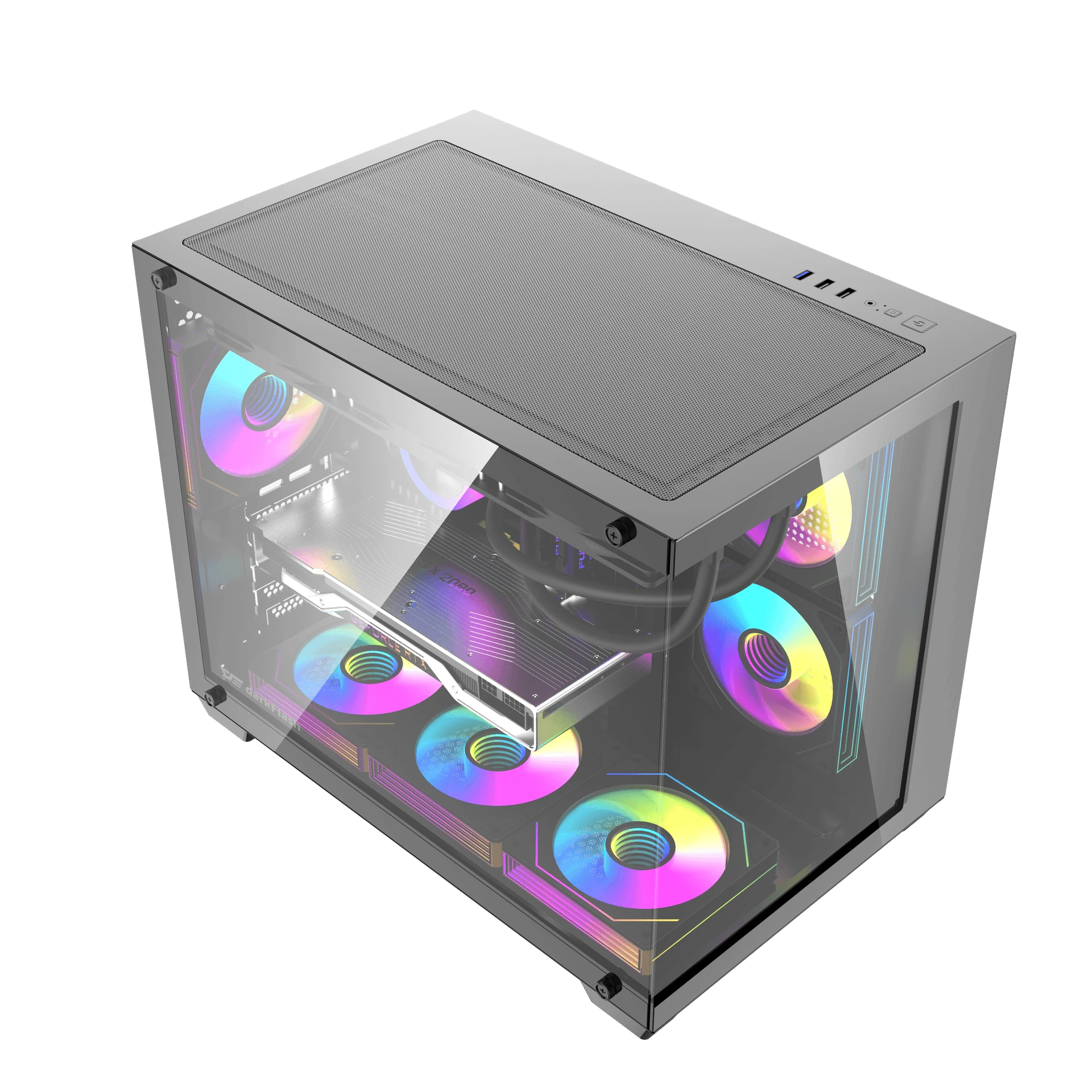 Darkflash кутия Case mATX - B275 PRO Black - 6 x 120 mm Infinity Mirror A-RGB