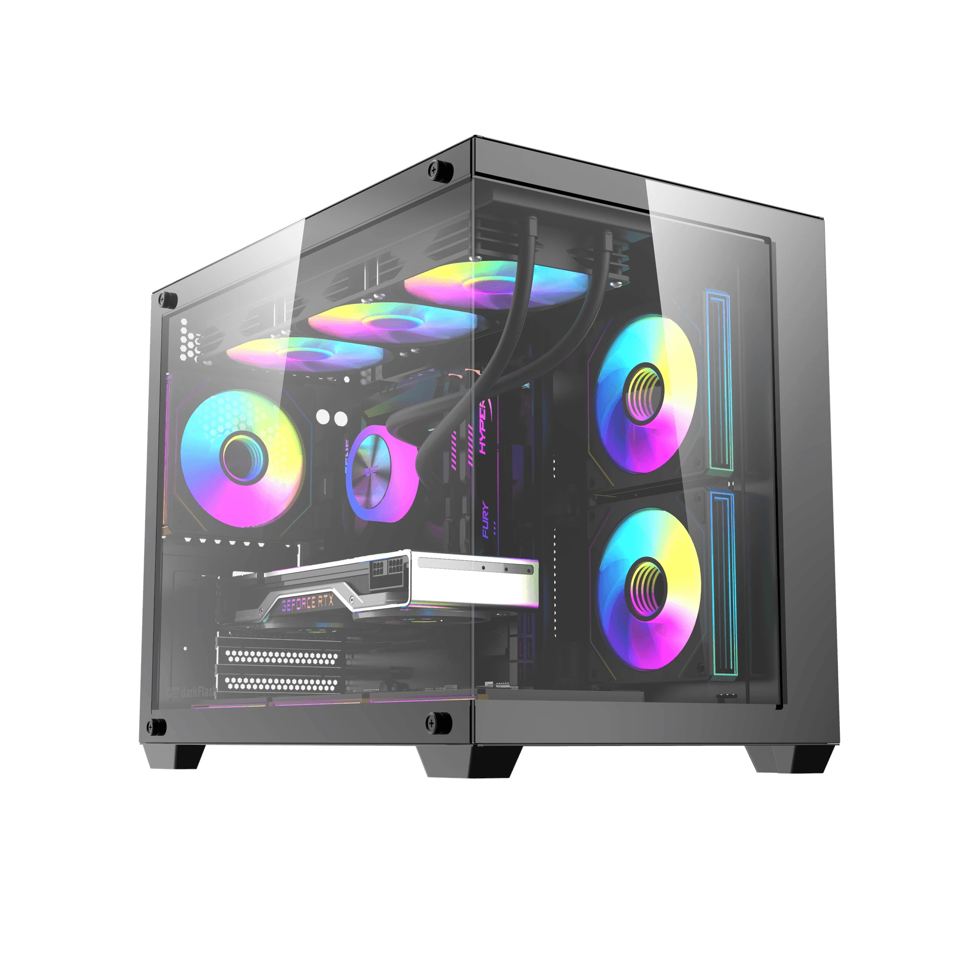 Darkflash кутия Case mATX - B275 PRO Black - 6 x 120 mm Infinity Mirror A-RGB