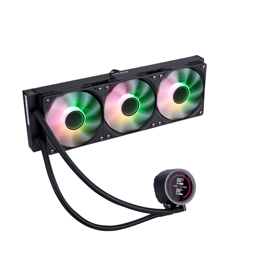 1stPlayer водно охлаждане Water Cooling 360mm - Thunderstorm TS4 360 Black - Digital Display, aRGB