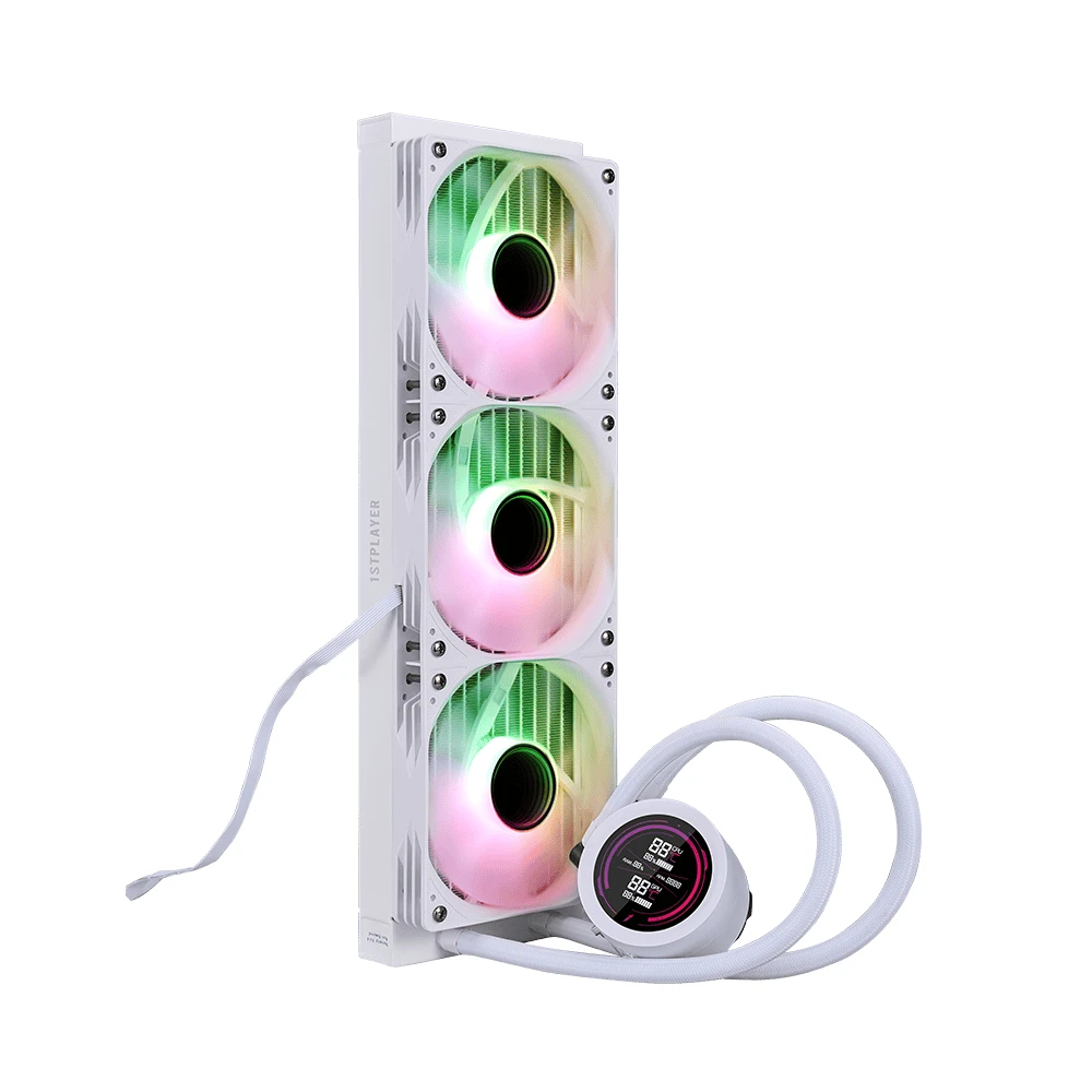 1stPlayer водно охлаждане Water Cooling 360mm - Thunderstorm TS4 360 White - Digital Display, aRGB
