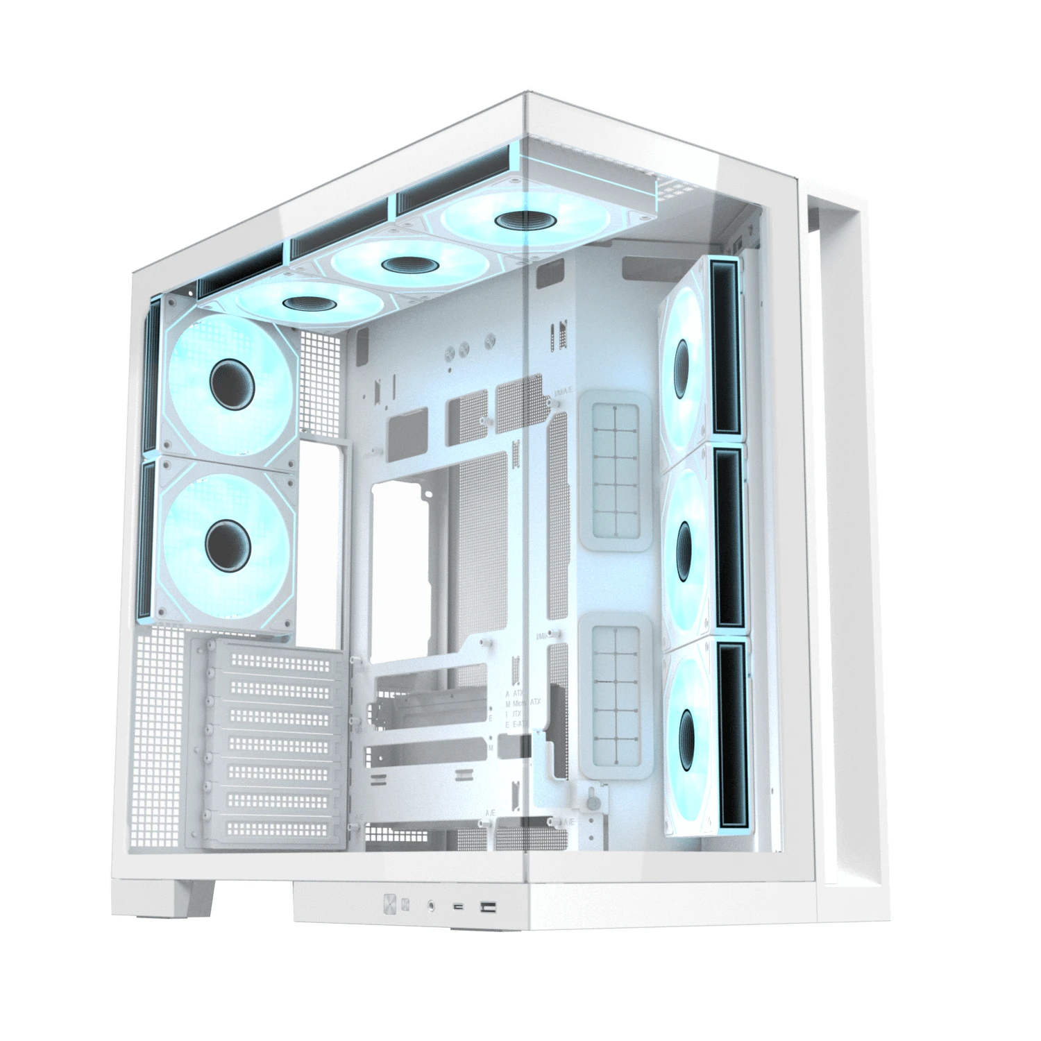 Xigmatek кутия Case ATX - Aqua 7 Arctic - 8 ARGB Fans, USB-C