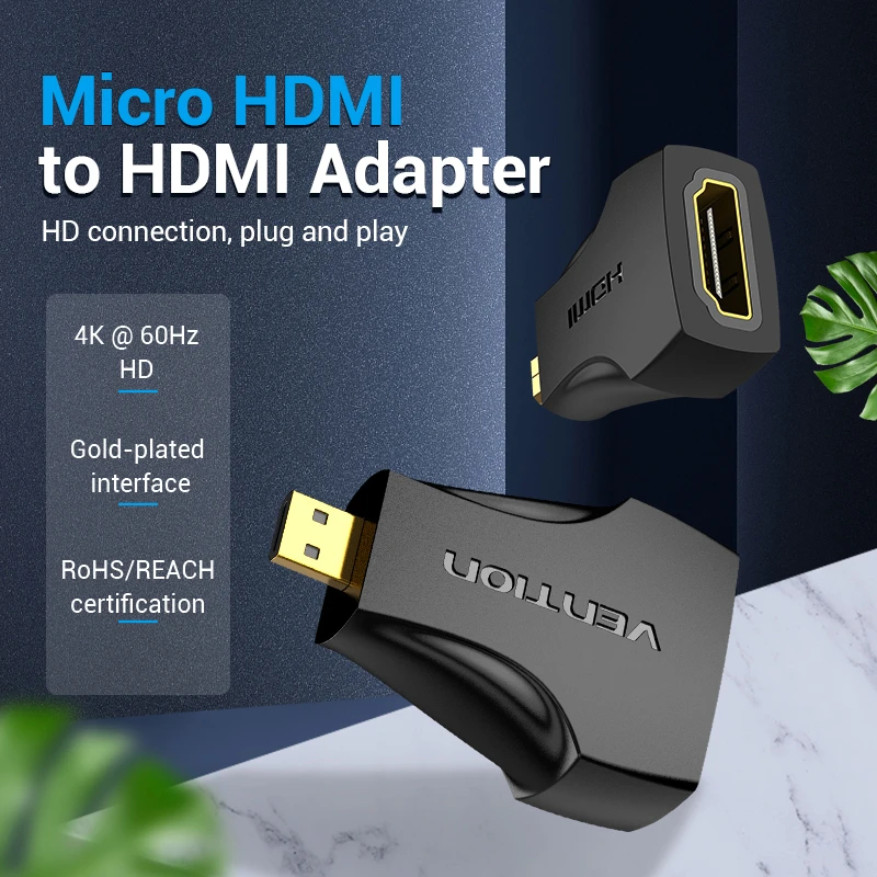 Vention Адаптер Adapter Micro HDMI M / HDMI F Black - AITB0