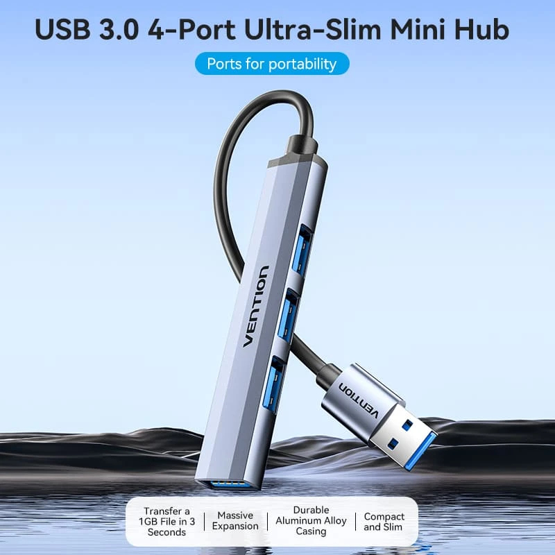 Vention хъб USB3.0 HUB 4 port Aluminium - CKOHB
