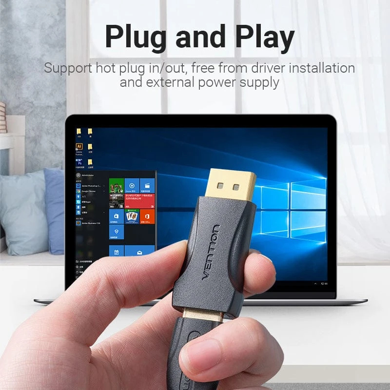 Vention адаптер Adapter DisplayPort DP M / HDMI F Gold plated - HBOB0