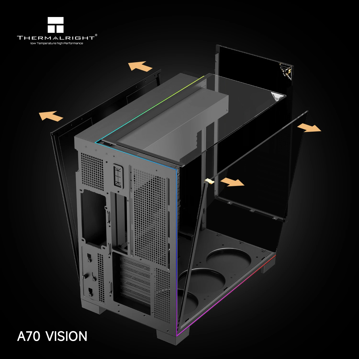 Thermalright кутия Case ATX - TR-A70 Vision Black - 9.16 inch LCD Display, USB-C
