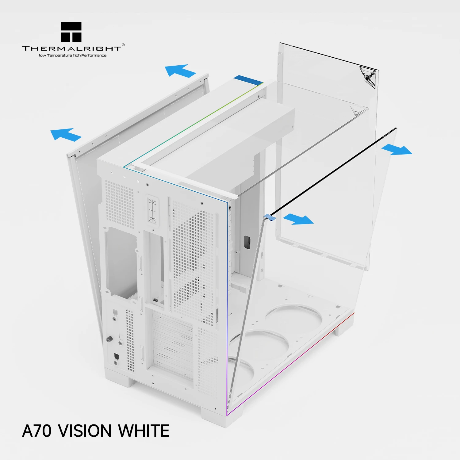 Thermalright кутия Case ATX - TR-A70 Vision White - 9.16 inch LCD Display, USB-C