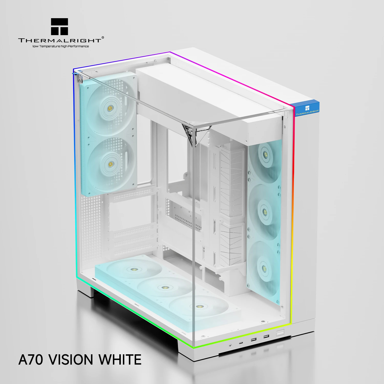 Thermalright кутия Case ATX - TR-A70 Vision White - 9.16 inch LCD Display, USB-C