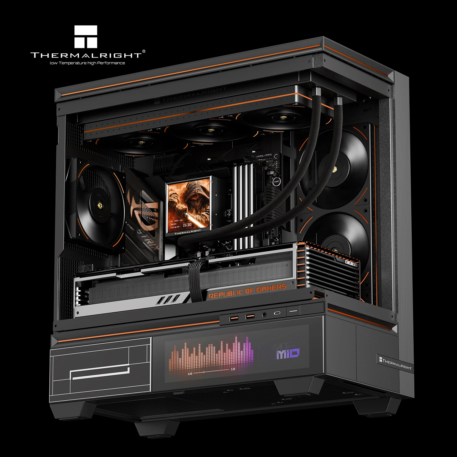 Thermalright водно охлаждане Water Cooling Peerless Vision 360 ARGB Black - 3.95 inch IPS LCD Display