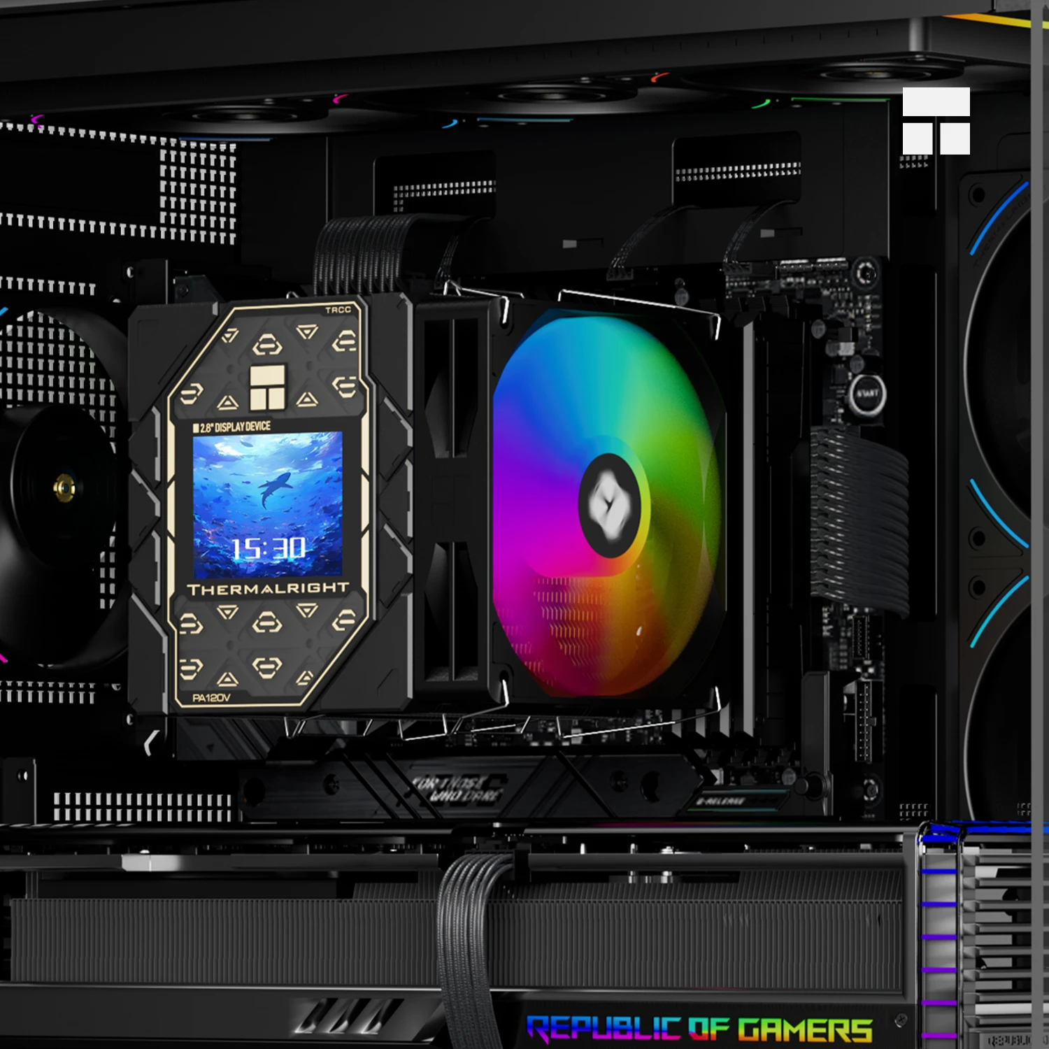 Thermalright охладител CPU Cooler Peerless Assassin 120 Vision ARGB - Dual-Tower - 2.8 inch Display, LGA1851/AM5