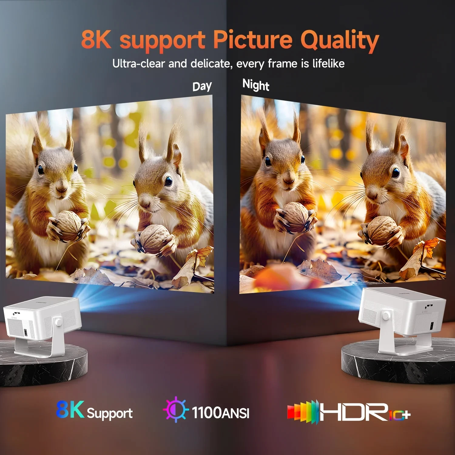 MagCubic преносим мултимедиен проектор Portable Multimedia Projector HY450MAX - 8K, Android 14, Wi-Fi 6, Bluetooth 5.4