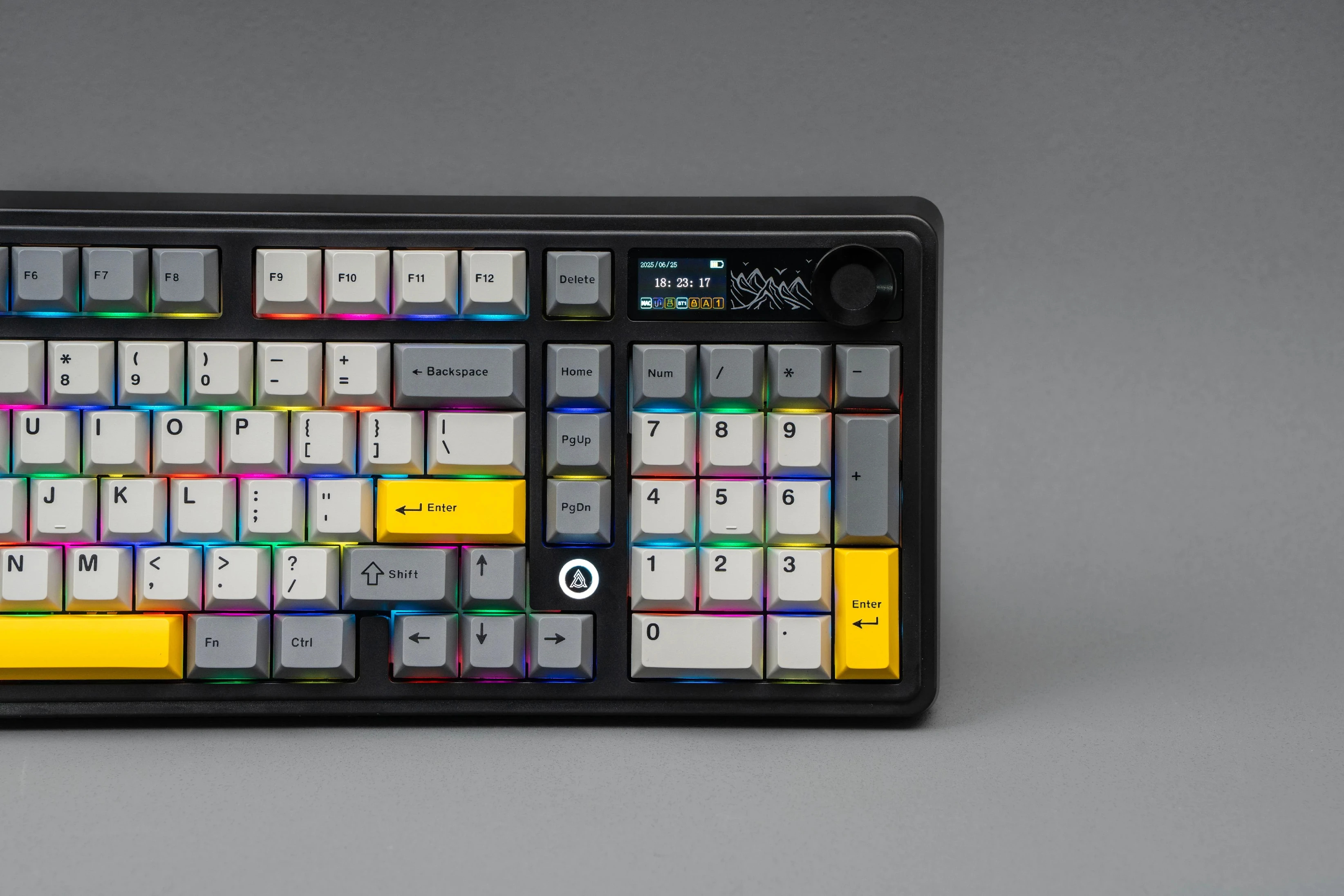 Ajazz геймърска механична клавиатура Wireless Gaming Mechanical Keyboard AK980 V2 - Maillard Switch [Linear] (English US), Purple, White