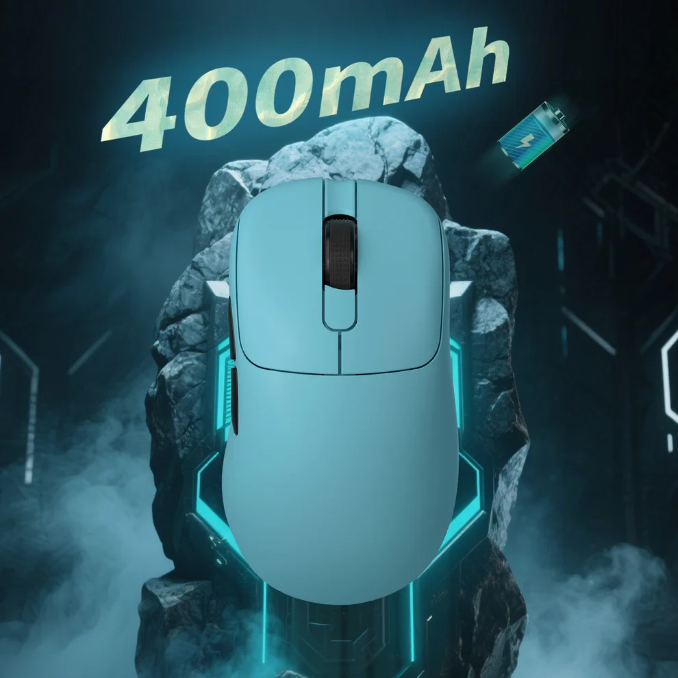Ajazz професионална геймърска мишка AJ179 APEX - Wireless Gaming Mouse - 8K, Magnetic Charging Dock, White