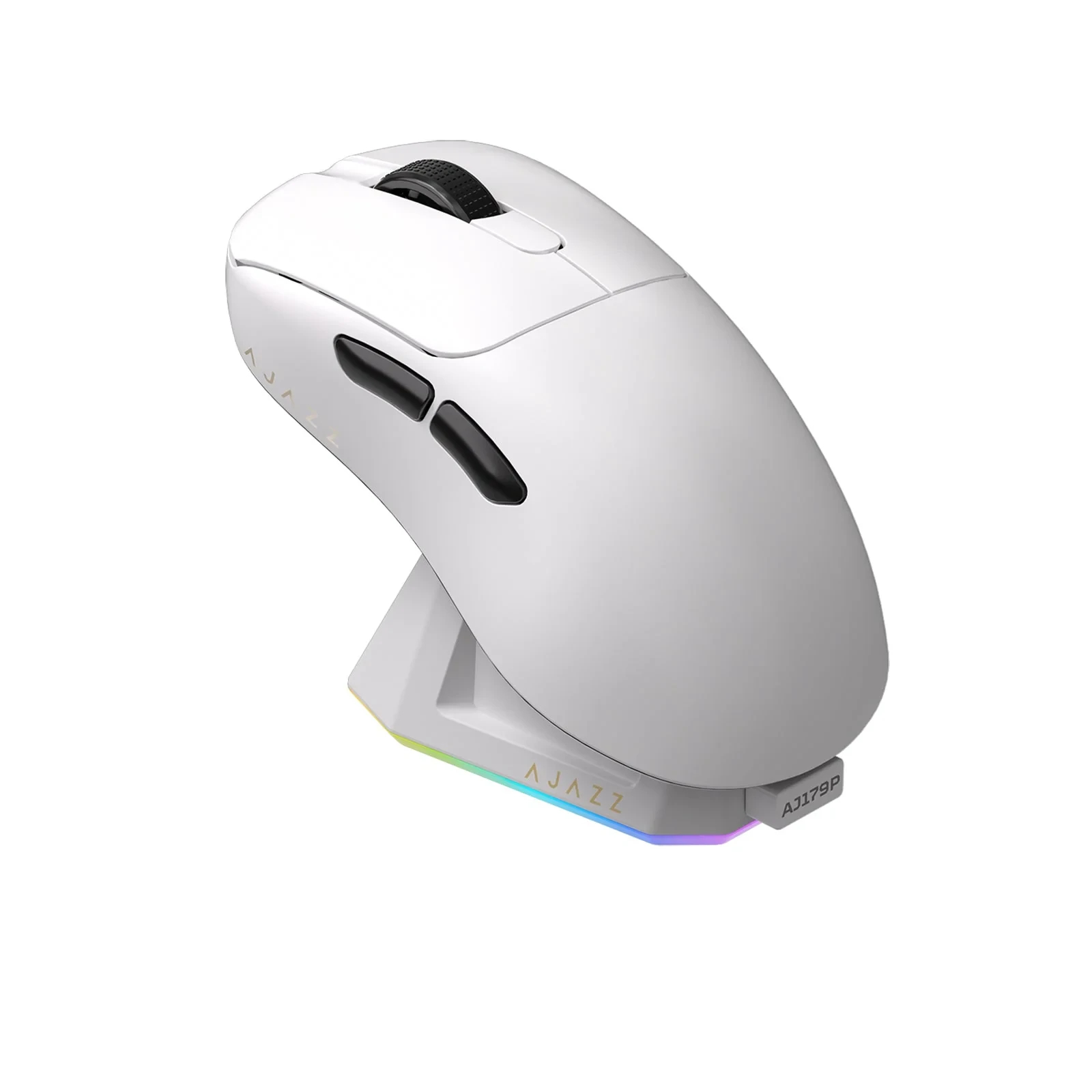 Ajazz професионална геймърска мишка AJ179 PRO - Wireless Gaming Mouse - 8K, Magnetic Charging Dock, White