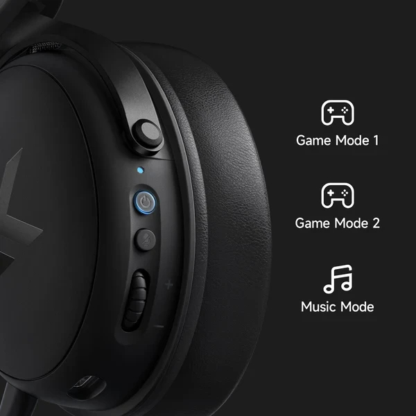 MCHOSE безжични геймърски слушалки Wireless Gaming Headphones - V9 Pro Steel Black - Bluetooth , 2.4G