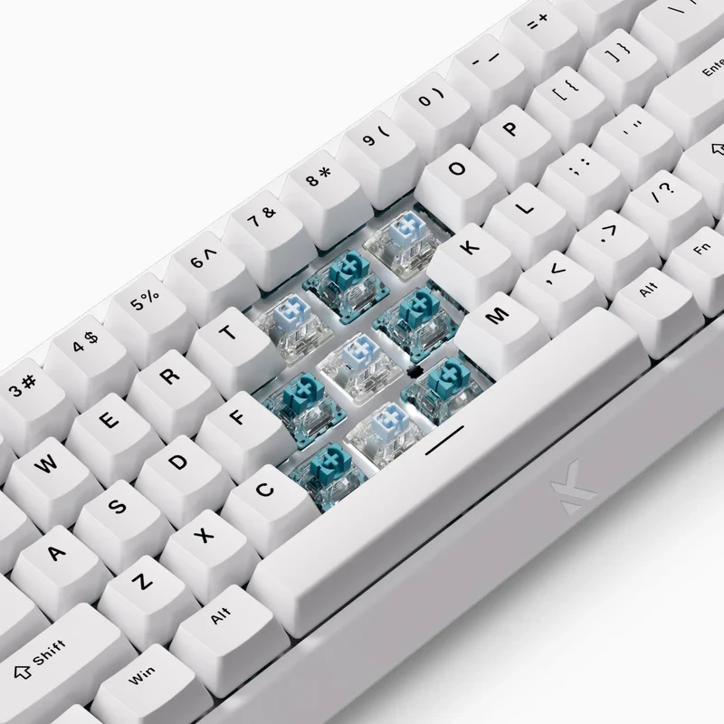 MCHOSE геймърска механична клавиатура Gaming Mechanical Keyboard Ace 68 - 8K, Ice Blue Magnetic Switch [Linear] (English US), White