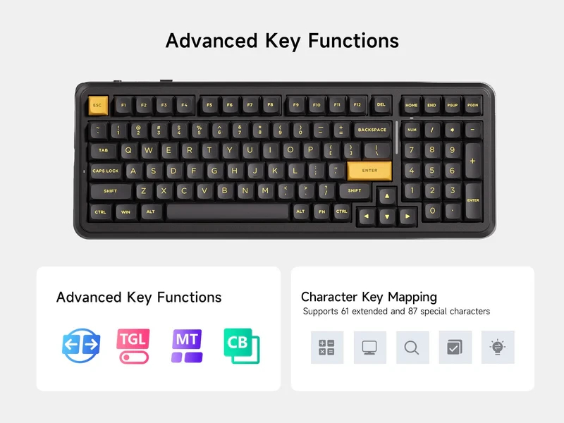 MCHOSE геймърска механична клавиатура Wireless Gaming Mechanical Keyboard MC-K99 V3 - Icy Creamsicle Switch [Linear] (English US), Glacier Gradient