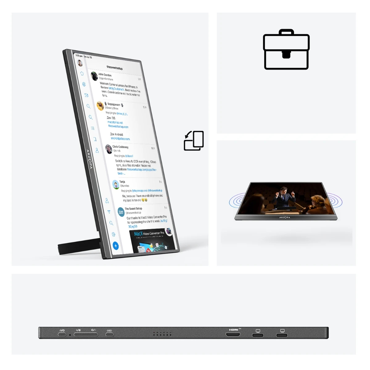Arzopa преносим монитор Portable Monitor - A1M - 17.3", 60Hz, IPS