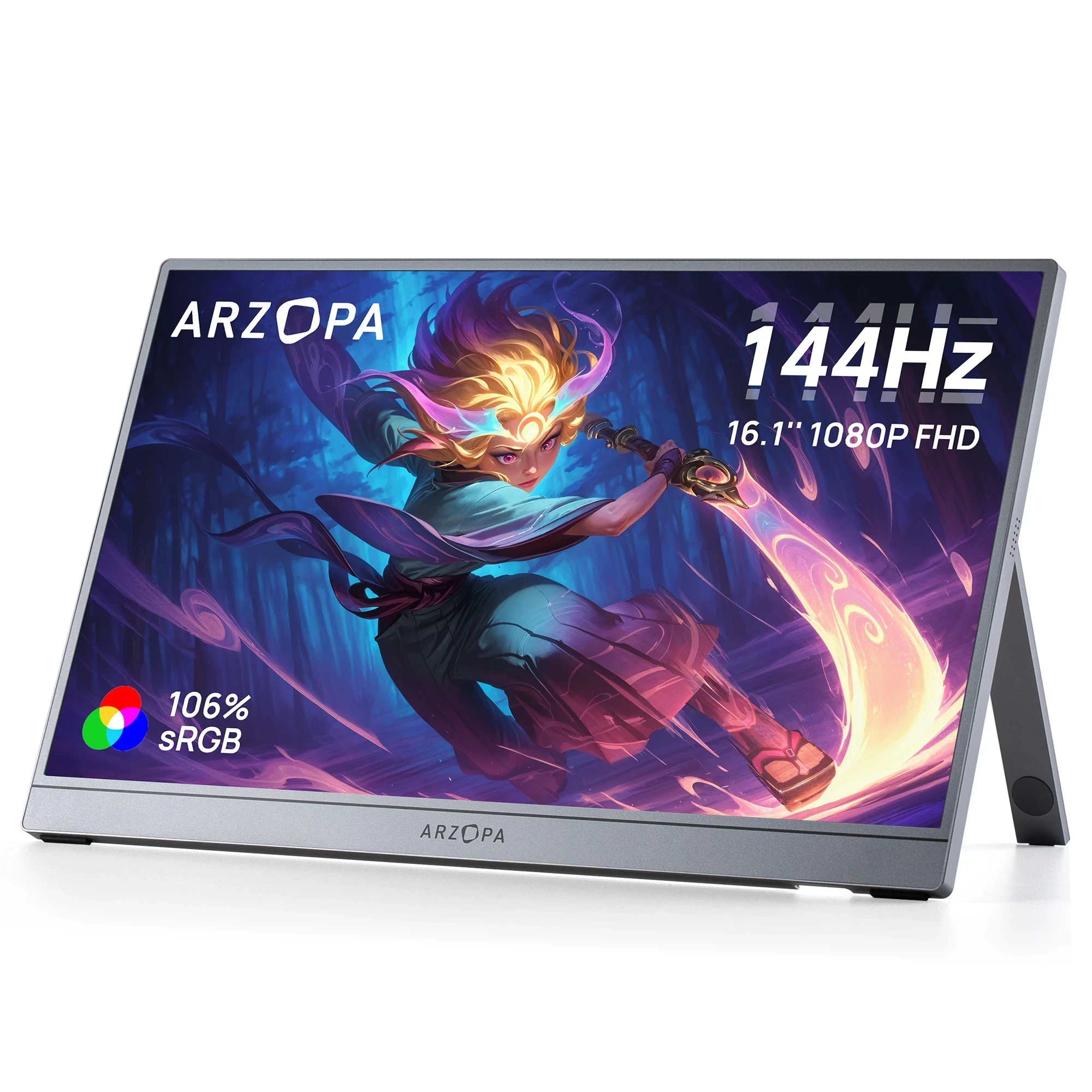 Arzopa преносим монитор Portable Monitor - Z1FC with Sleeve Bag - 16.1", 144Hz, IPS
