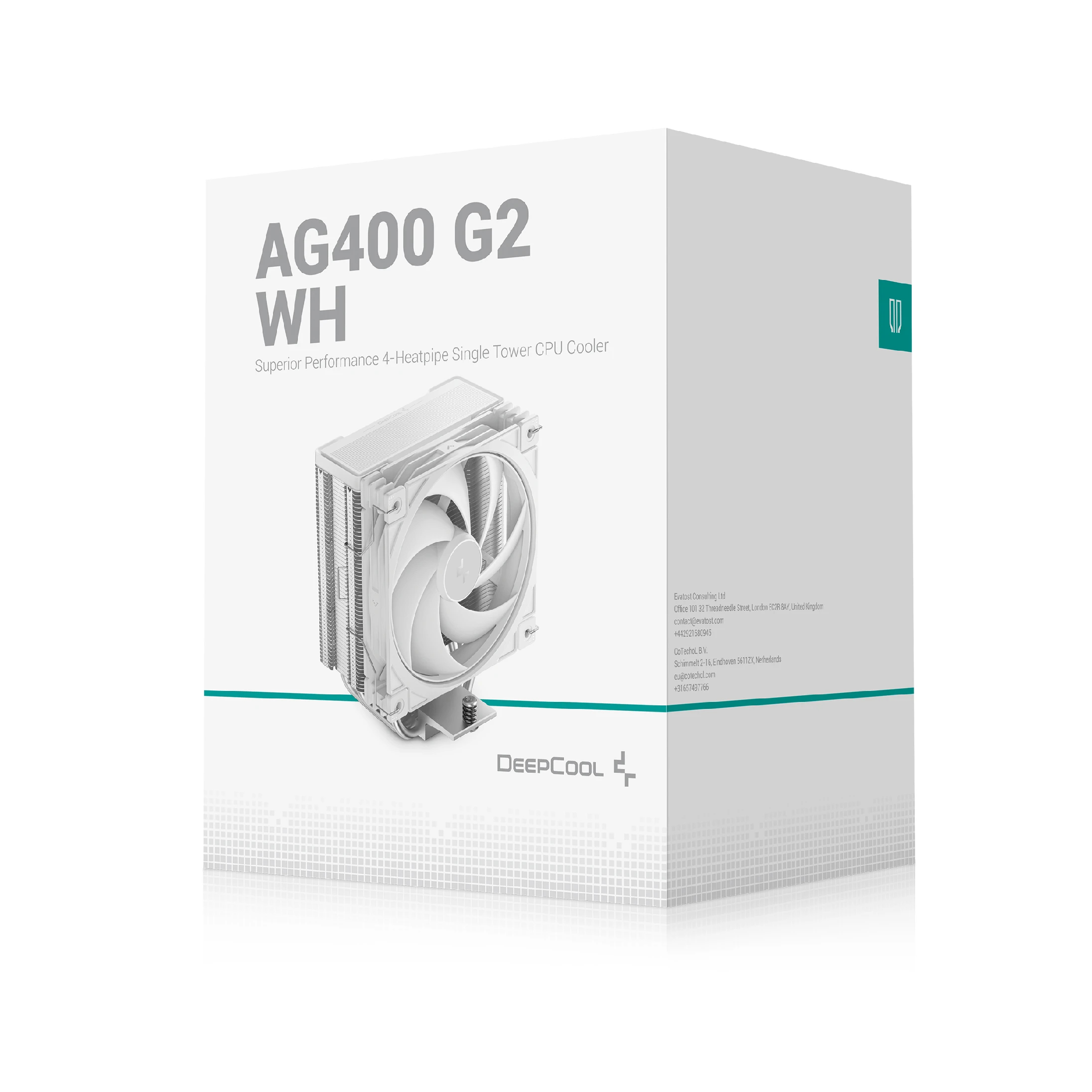 DeepCool охладител CPU Cooler AG400 G2 WH - LGA1851/AM5