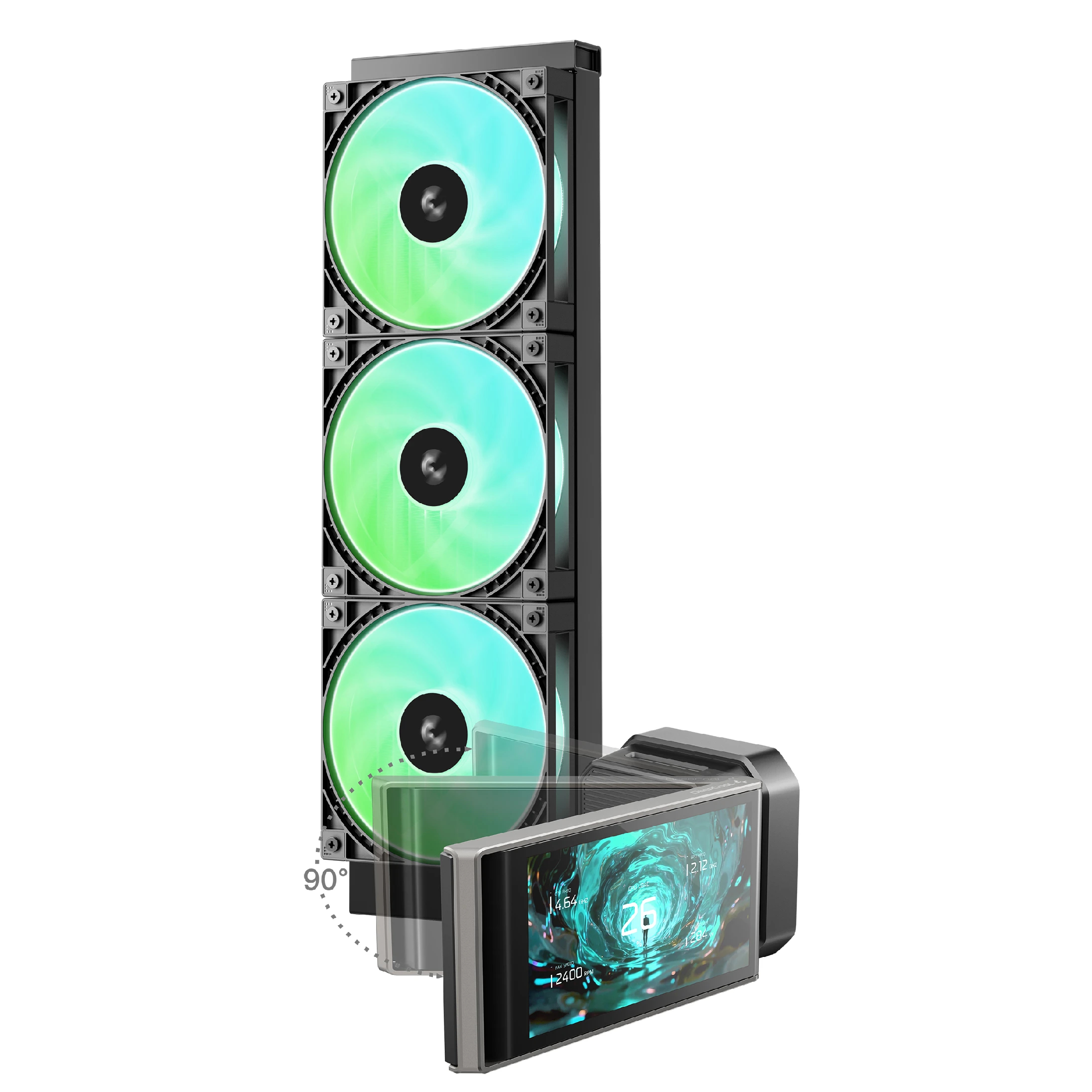 DeepCool водно охлаждане Water Cooling LT360 VISION ARGB - 4.5 inch IPS LCD screen - LGA1851/AM5