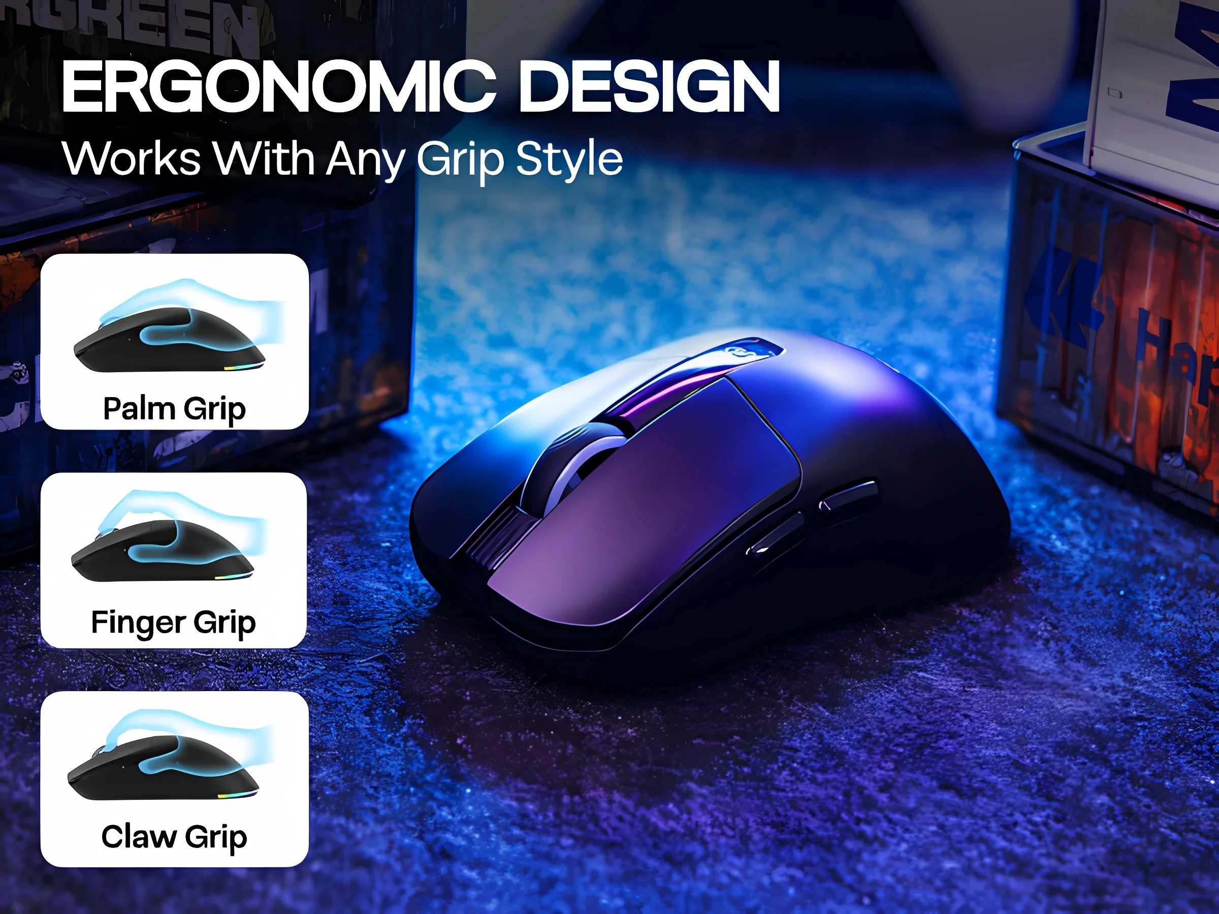 Aula професионална геймърска мишка Wireless Gaming Mouse SC590 PRO - Smart Display, Black