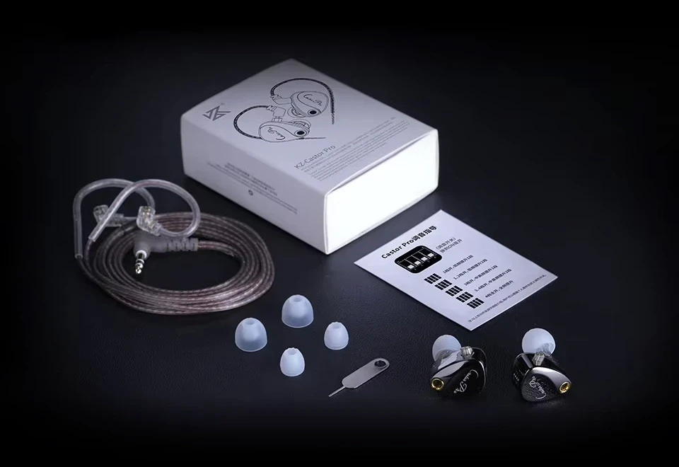 KZ професионални слушалки Hi-Fi In-Ear-Monitors - Castor Pro Gray Mic (Bass version) - Bass Up Edition