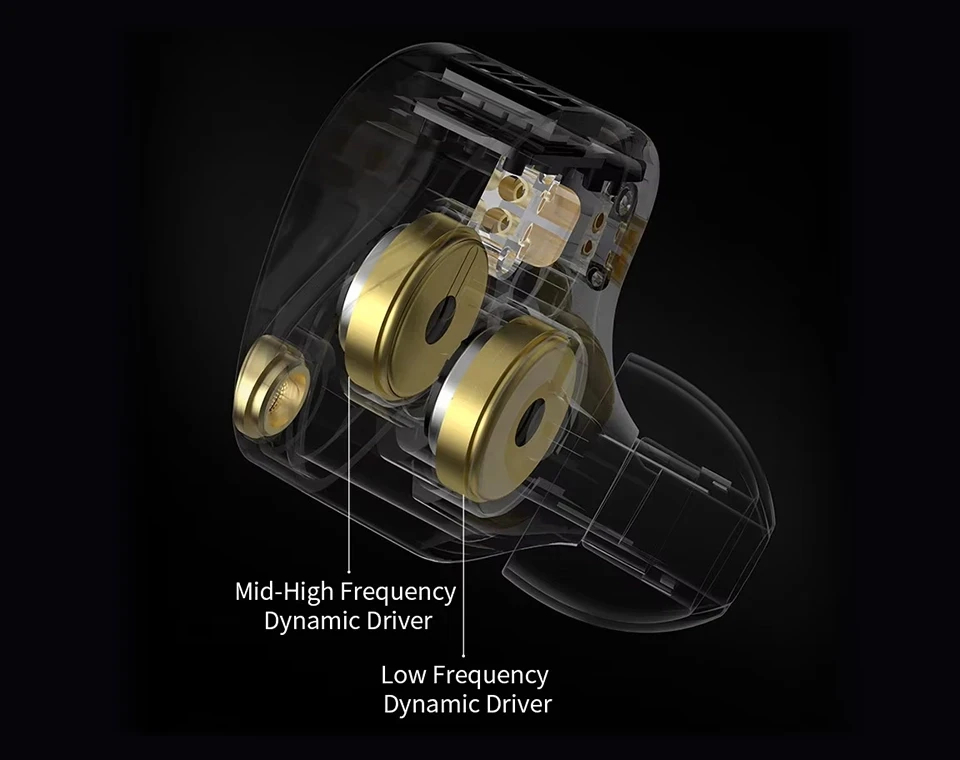 KZ професионални слушалки Hi-Fi In-Ear-Monitors - Castor Pro Gray Mic (Bass version) - Bass Up Edition
