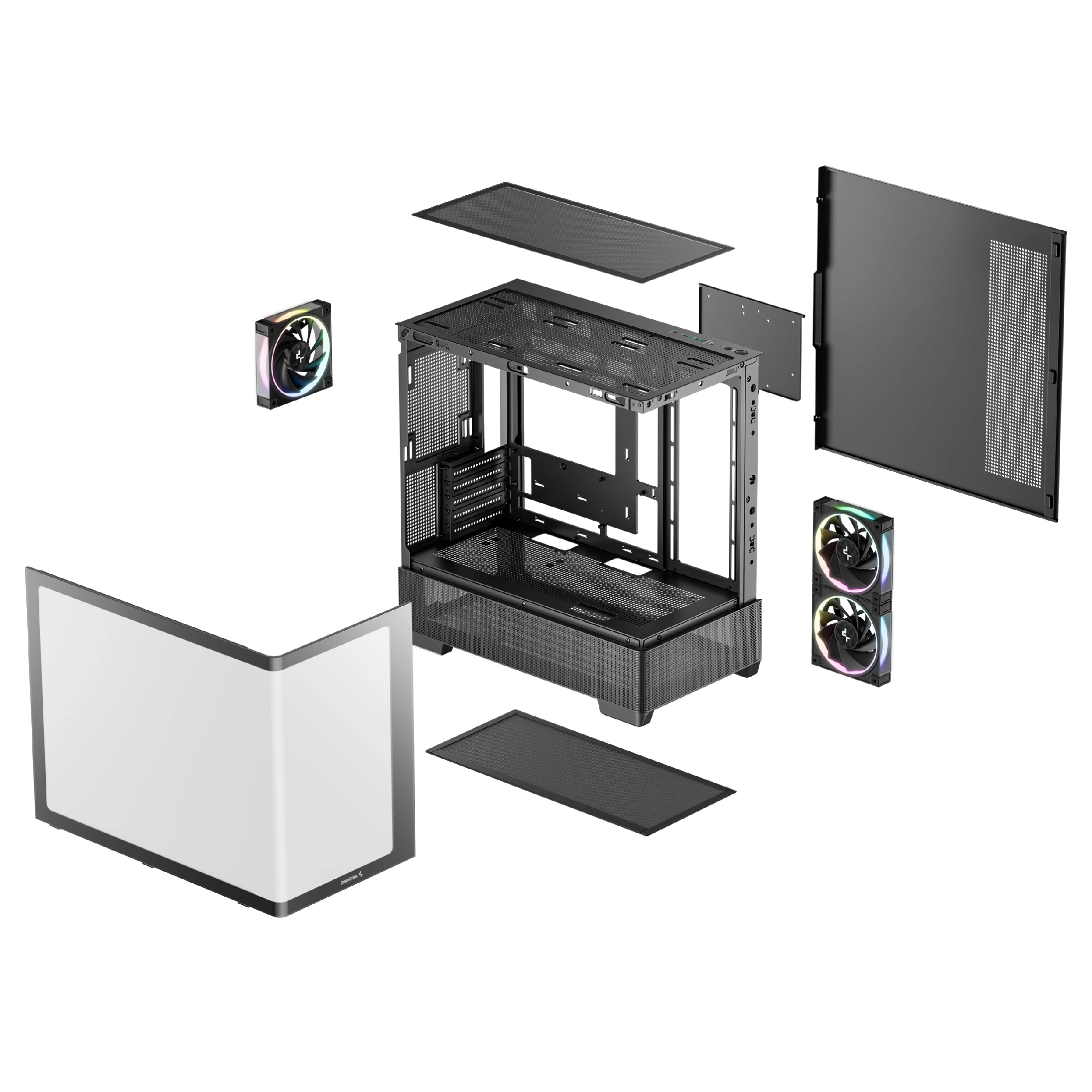 DeepCool кутия Case ATX - CG380U 3F - 3 ARGB Fans, USB-C