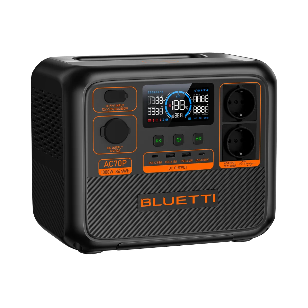 Bluetti Преносима електростанция Portable Power Station AC70P - Premium 80