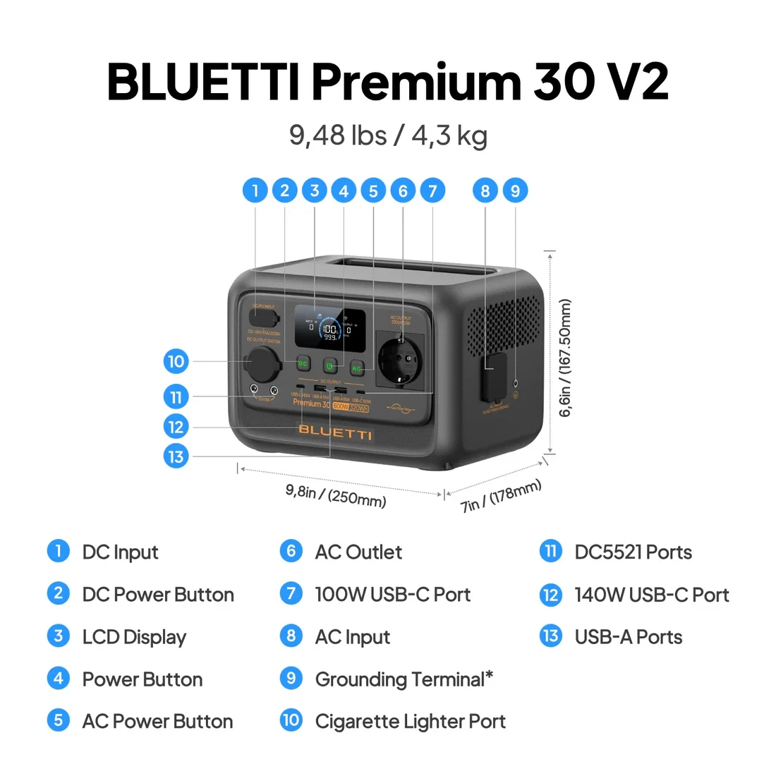 Bluetti Преносима електростанция Portable Power Station Premium 30 V2
