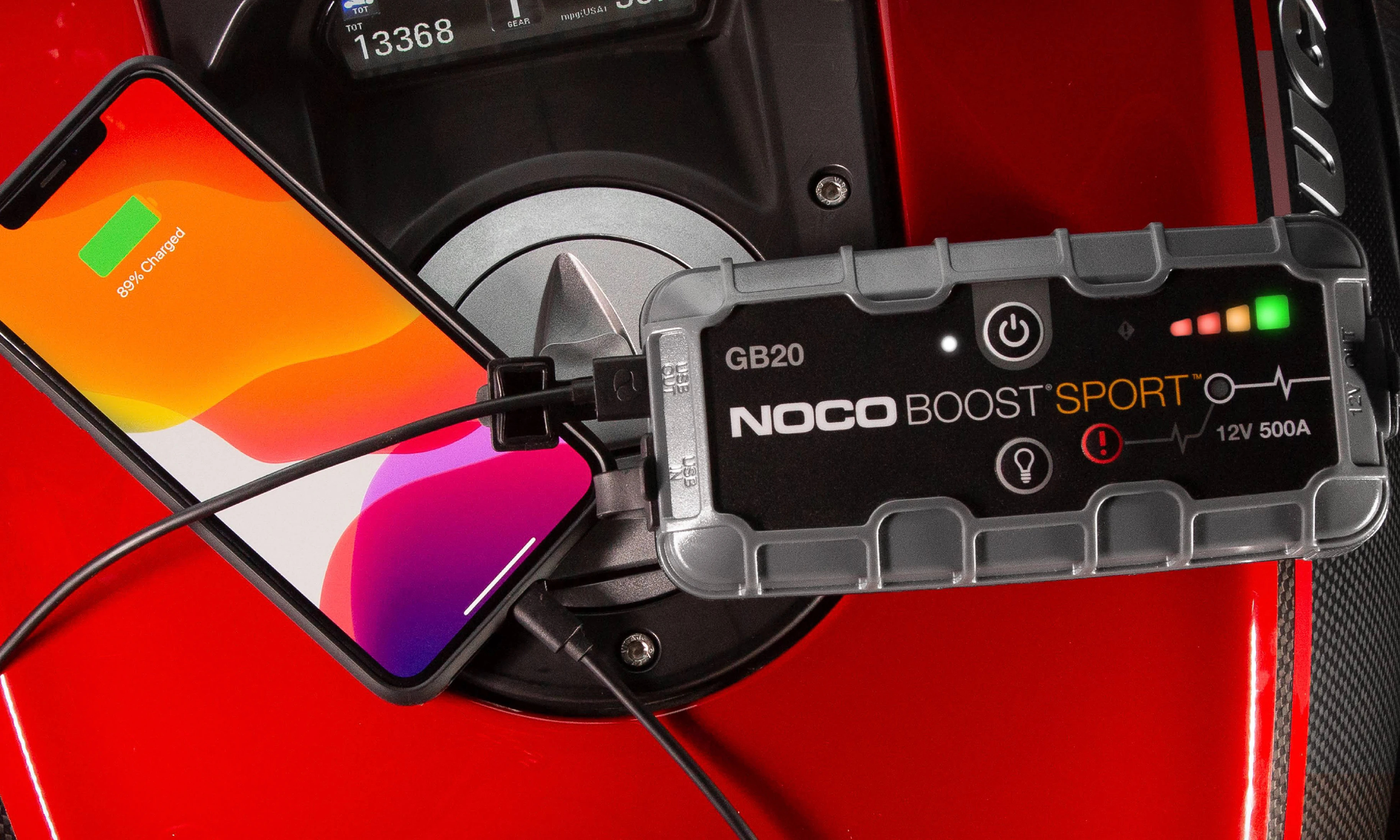 NOCO мултифункционален стартер за автомобил Jump Starter - BOOST SPORT ULTRASAFE GB20 - 500A, 12V