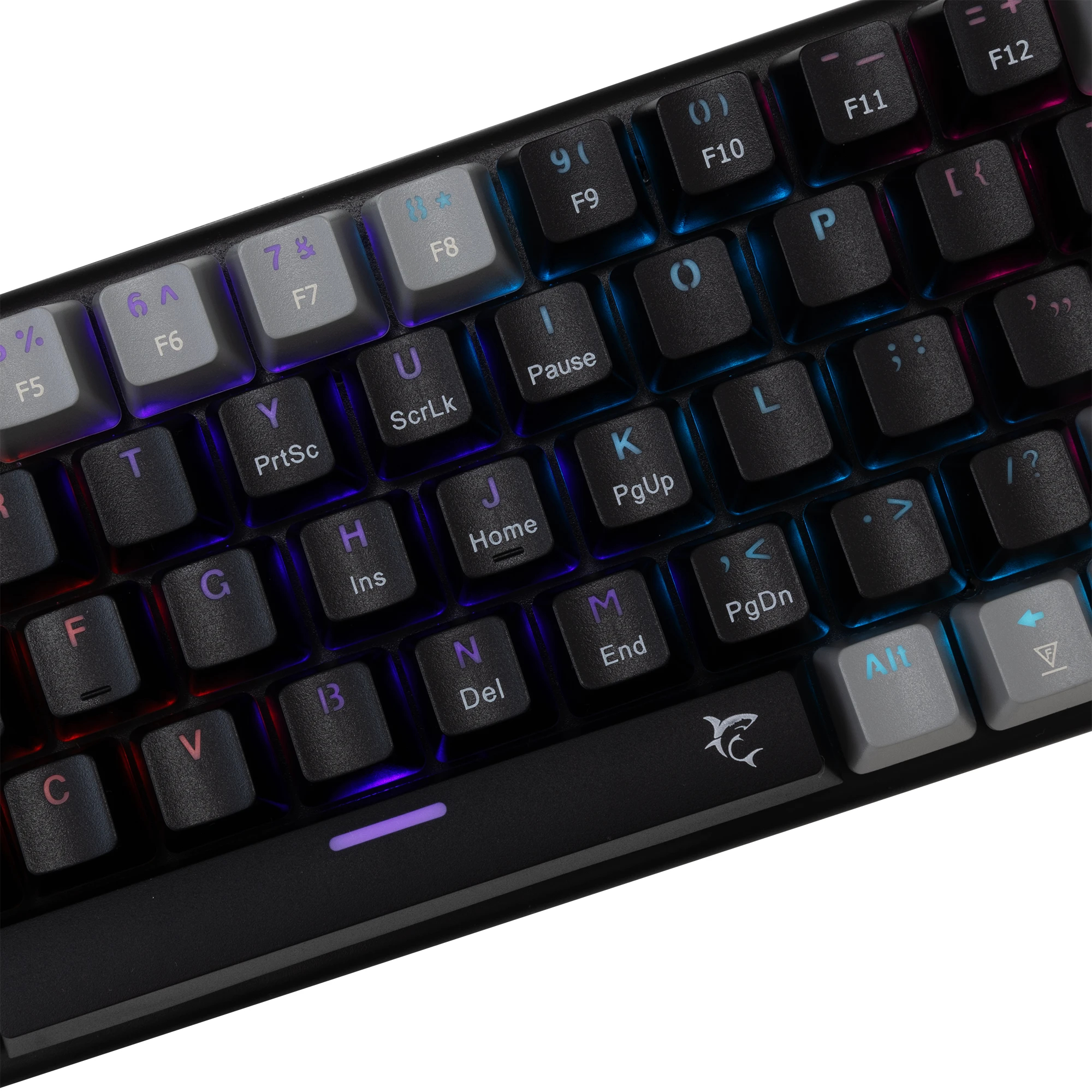 White Shark геймърска механична клавиатура Gaming Mechanical Keyboard WAKIZASHI 2 - Red Switches (English US), Black, Gray