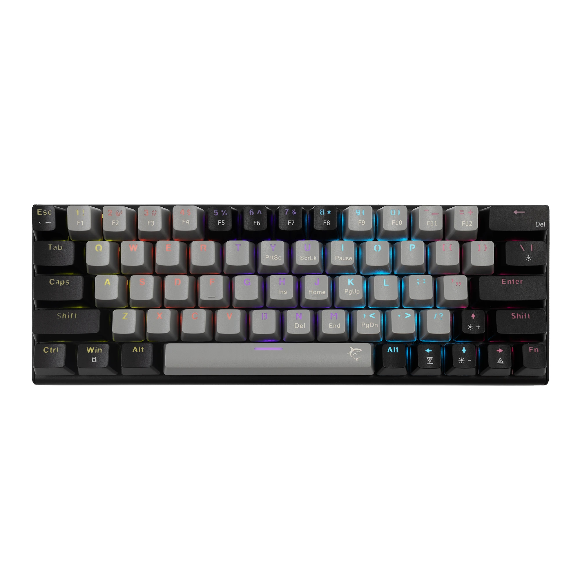 White Shark геймърска механична клавиатура Gaming Mechanical Keyboard WAKIZASHI 2 - Red Switches (English US), Gray, Black