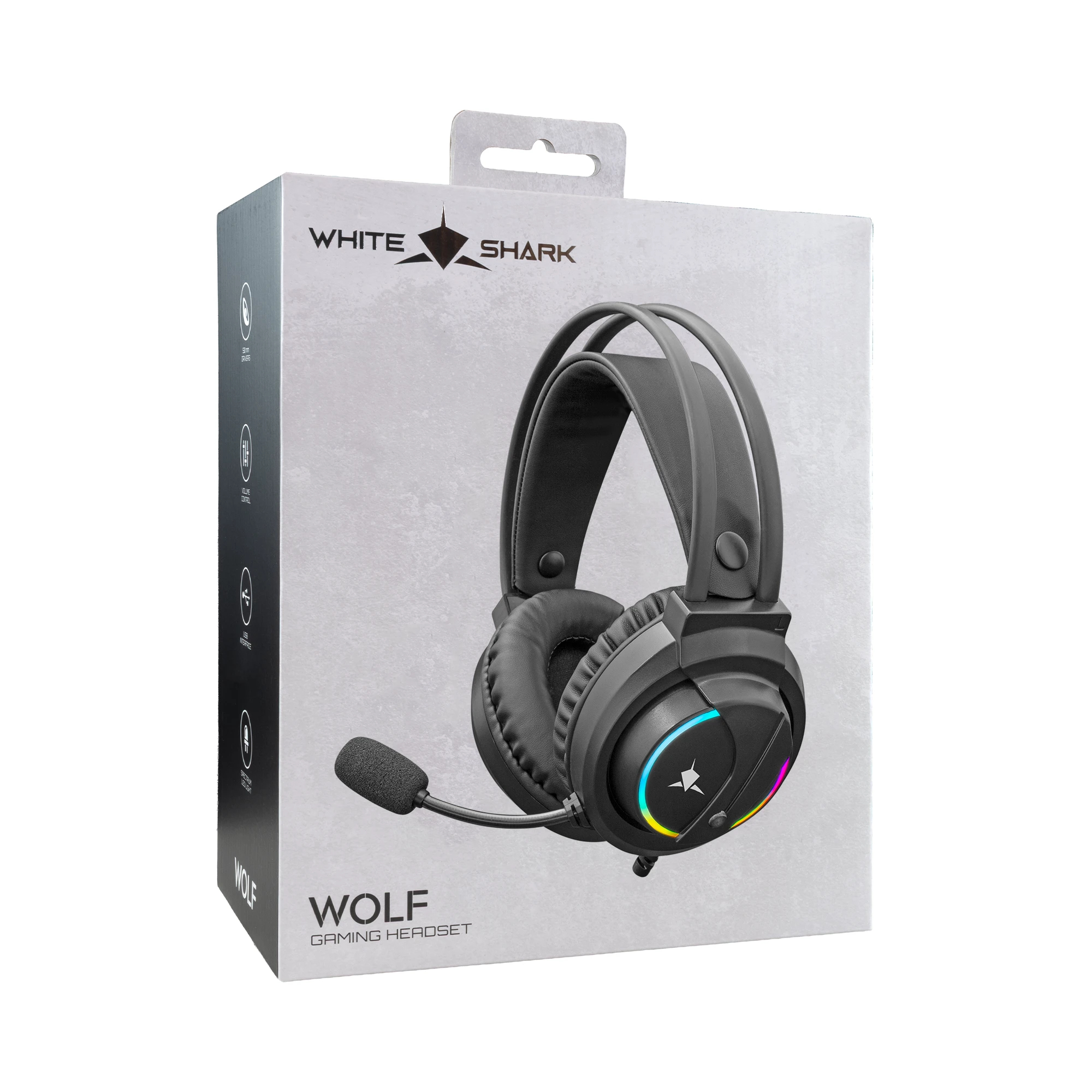 White Shark безжични геймърски слушалки Gaming Headphones WOLF - 50mm, PS4, Black
