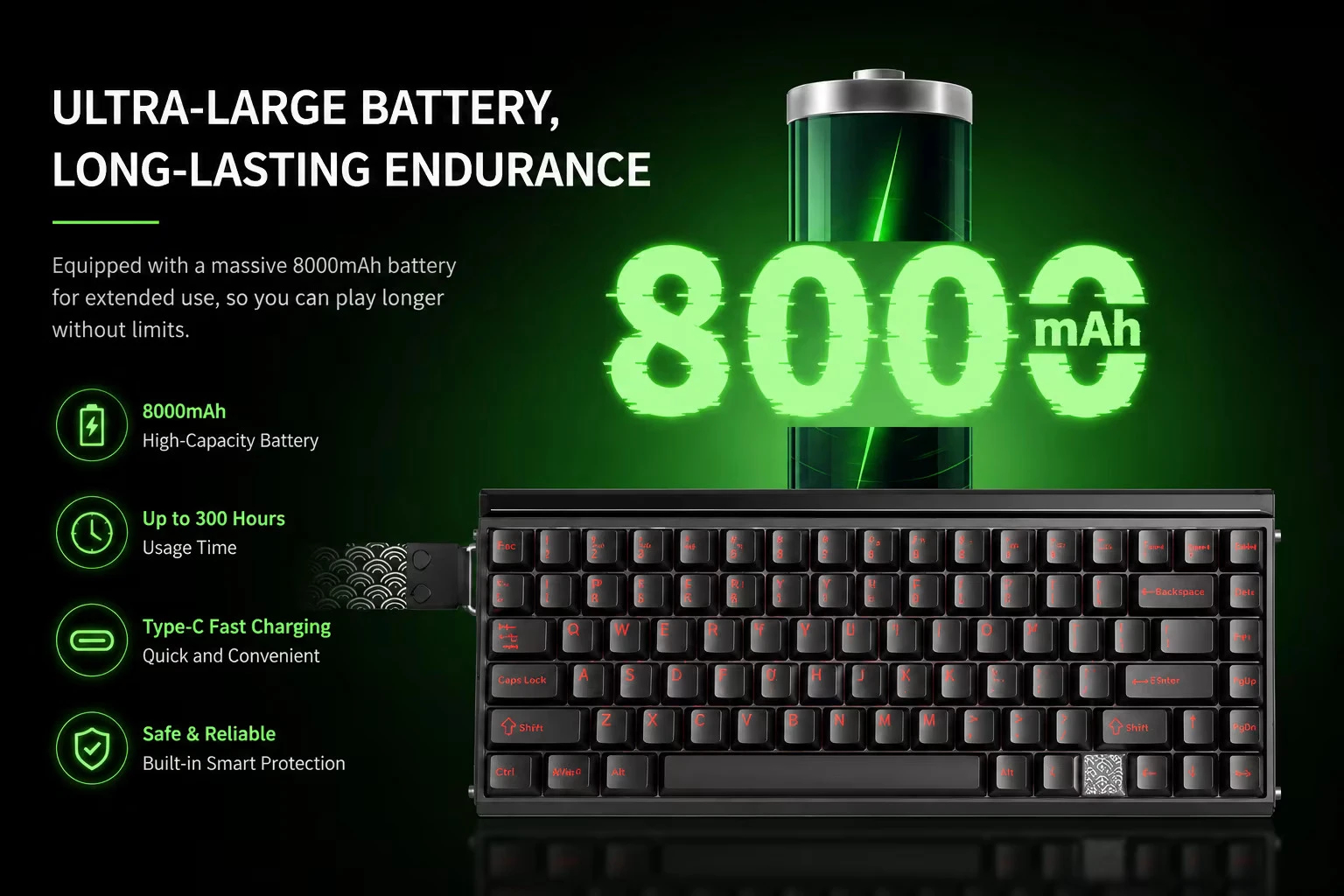 Aula геймърска механична клавиатура Wireless Gaming Mechanical Keyboard HERO 75 HE - Stormrise Magnetic Switch [Linear] (English US), Black