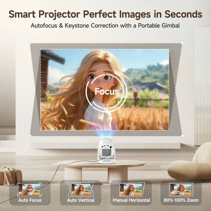 MagCubic преносим мултимедиен проектор Portable Multimedia Projector HY320 Pro - 4K, Android 14, Wi-Fi, Bluetooth 5.4