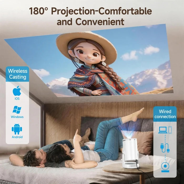 MagCubic преносим мултимедиен проектор Portable Multimedia Projector HY320 Pro - 4K, Android 14, Wi-Fi, Bluetooth 5.4