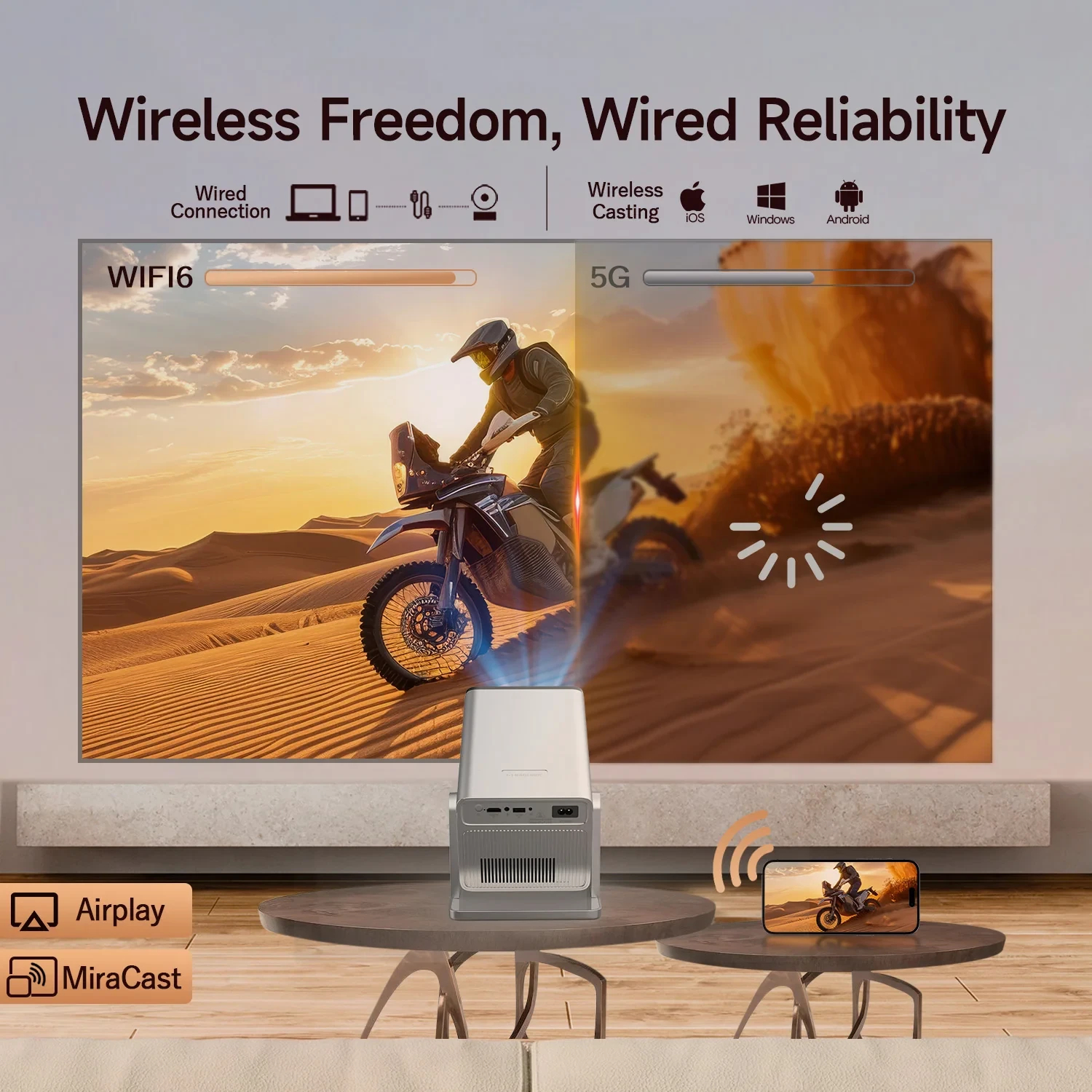 MagCubic мултимедиен проектор Home Multimedia Projector X7 - 4K, Android 14, Wi-Fi, Bluetooth 5.4