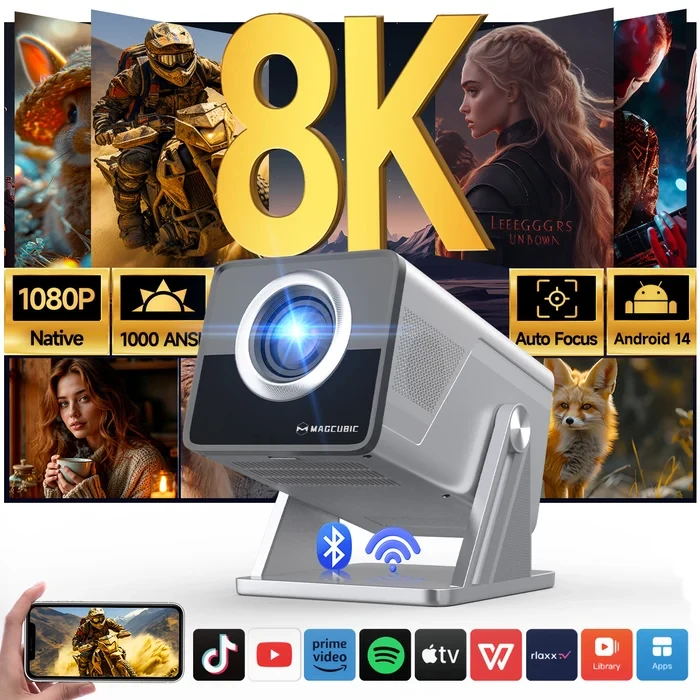 MagCubic мултимедиен проектор Home Multimedia Projector X7 - 4K, Android 14, Wi-Fi, Bluetooth 5.4