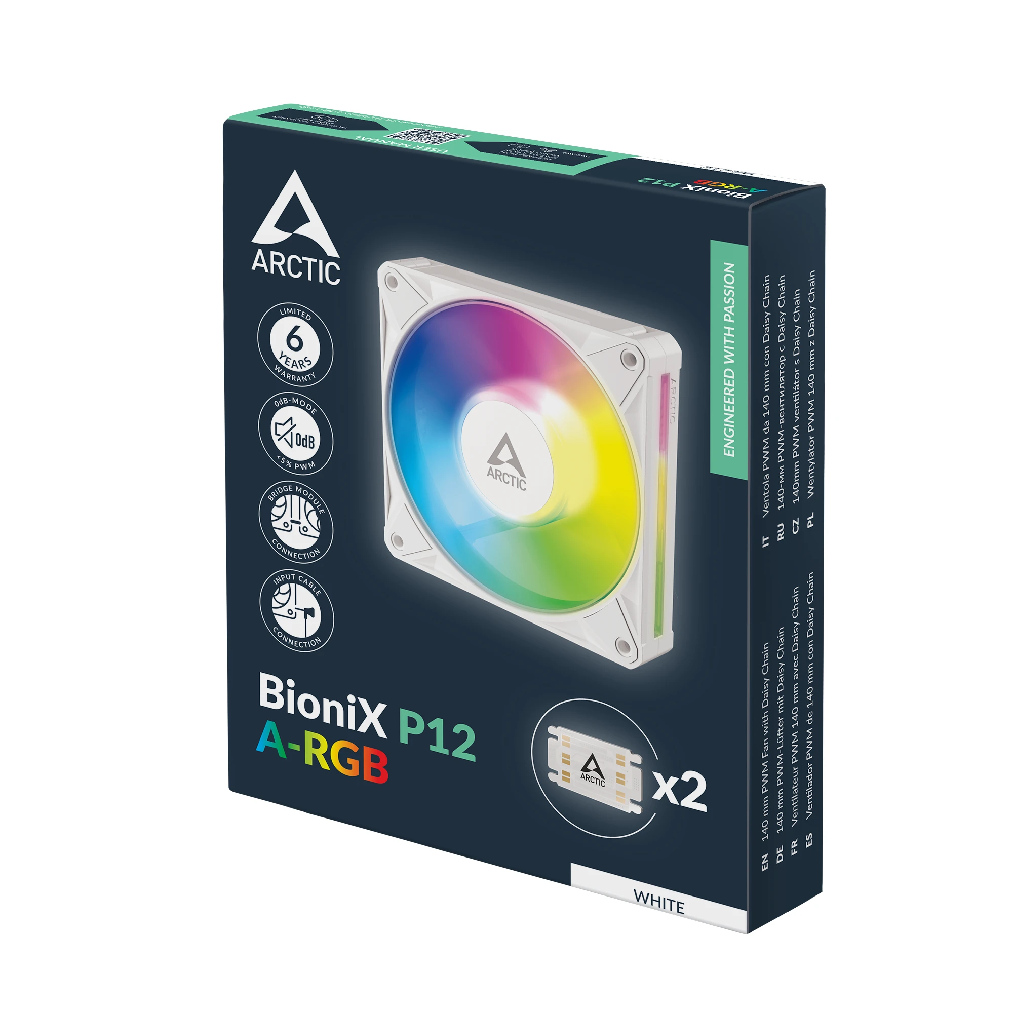 Arctic вентилатор Fan 140mm BioniX-P14-A-RGB-White