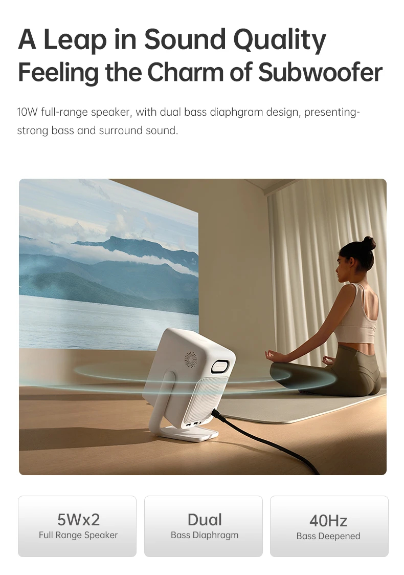 Wanbo преносим смарт проектор Portable Smart Projector - T2 Ultra - White, 500 ANSI, Android TV 11 OS