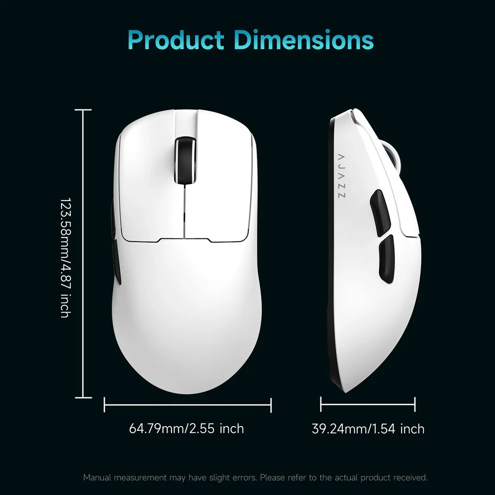 Ajazz професионална геймърска мишка AJ159 V2 MC - Wireless Gaming Mouse - 1K, Magnetic Charging Dock, White