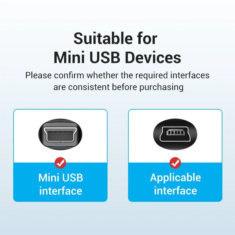 Vention Кабел USB 2.0 C M / Mini USB 5pin 0.5m - COWBD